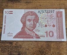 Croatia, 10 Dinara 1991 banknote, almost uncirculated - free standard postage