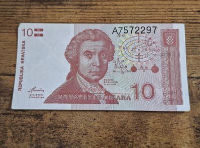 Croatia, 10 Dinara 1991 banknote, almost uncirculated - free standard postage
