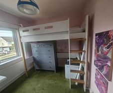Flexa high bed with memory foam mattress