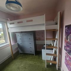 Flexa high bed with memory foam mattress