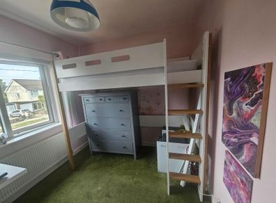 Flexa high bed with memory foam mattress