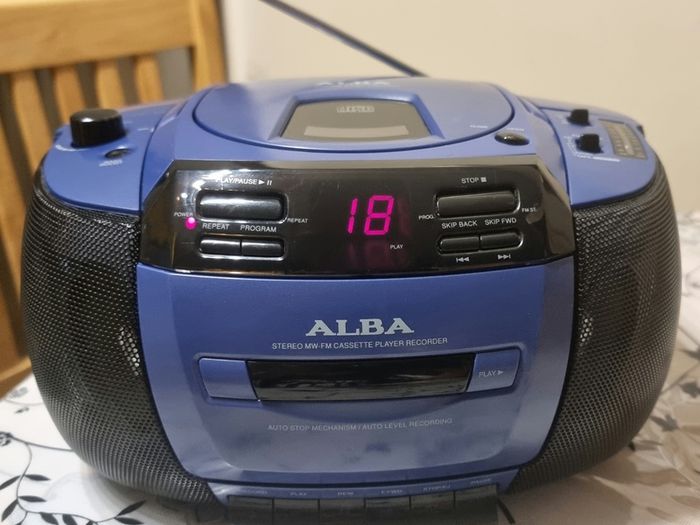 Alba CX 530 Portable Stereo Radio CD Cassette Recorder, Working.