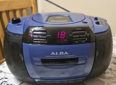 Alba CX 530 Portable Stereo Radio CD Cassette Recorder, Working.