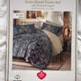 Cotton Box Satin Duvet Set - Single 155x220cm - Noctelle Beige / Navy - 100% Cotton - New and Sealed Image 2