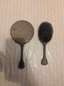 Vintage hairbrush and mirror