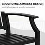 Metal Garden Bench, Park Bench with Backrest & Armrest, Reclining Bench Retro Style for 2-3 Seater, Garden Furniture Benches for Garden, Park, Balcony (Black) Image 6