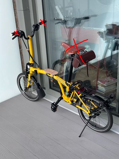 Brompton C Line 6-speed Bumblebee Yellow with accessories