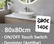 LED Bathroom Mirror 80cm Antifog Demister