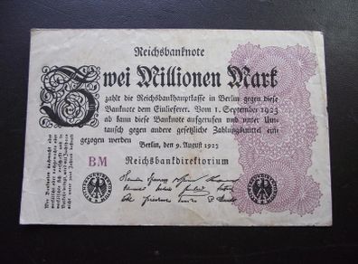 Germany. Reichsbanknote. 2 Millionen Mark (9.8.1923)