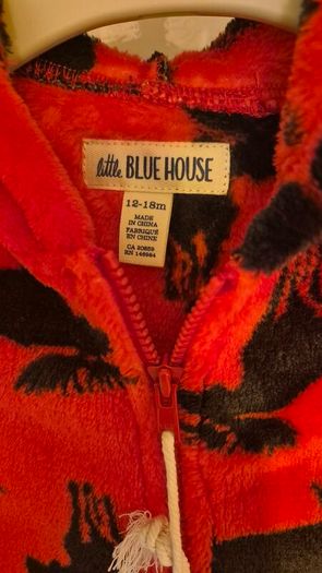 Brand new Little Blue House, by Hatley Kids, red onesie hooded fleece