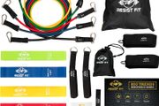 Resistance Bands Set By Resist Fit-10-Level Adjustable Home Gym Equipment - Fitness Gear for Therapy Support, Stretching, Training, Gymnastics, Sports - Portable Workout Equipment with Carry Bag