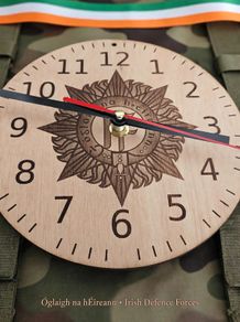 Irish Defence Forces - 7" Laser Engraved Wooden Clock