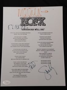NOFX Signed Lyric Sheet/All Four Members