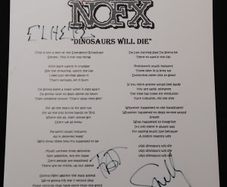 NOFX Signed Lyric Sheet/All Four Members