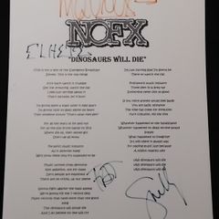 NOFX Signed Lyric Sheet/All Four Members
