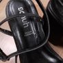 Schuh Black Vegan Leather Strappy Platform Block Heel Sandals 6UK/39EU Image 2