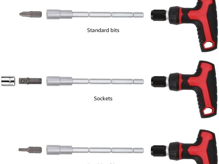 27-Piece Magnetic T-Handle Ratchet Wrench and Screwdriver