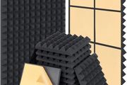 Acoustic Foam Panels, 30 x 30 x 5 cm Sound Proof Panels Self Adhesive,High Density Acoustic Wall Panels for Sound Absorption and Echo Control 24 Pack Black