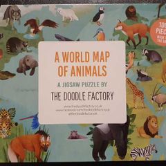 The Doodle Factory World Map of Animals 1000 Piece Jigsaw Puzzle