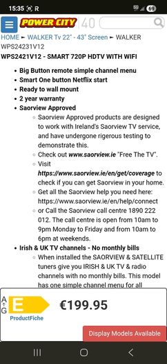 12v or mains smart tv