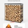 6FT Heavy Duty Firewood Rack 3/8 Cord Outdoor Log Holder, 730kg Capacity, Black Carbon Steel Wood Storage Stand Image 4