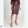 Reiss Reagan leather ponte pencil skirt in Berry 12 Image 8