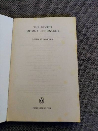 John Steinbeck the Winter of our Discontent in good condition with some signs of wear on the cover see photos FREE STANDARD POSTAGE INCLUDED