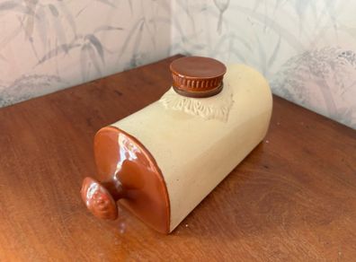 Pair of Vintage Stoneware Hot Water Bottles / Bed Warmers