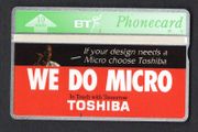 1992 United Kingdom 10 unit British Telecom Toshiba - We Do Micro (Landis &amp; Gyr) Phone card