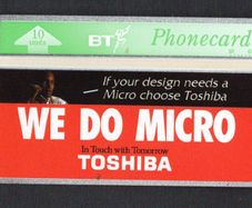 1992 United Kingdom 10 unit British Telecom Toshiba - We Do Micro (Landis & Gyr) Phone card