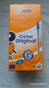 BIC Cristal Original Ballpoint Pen Medium 1.0 mm Blue Pack of 50 Home Office School College