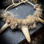 Flidais Deer Antler Tines Tips and Real Rabbit Fur Necklace Celtic Mythology Shamanic Image 5