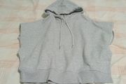 Grey short sleeve hoodie with slit at side