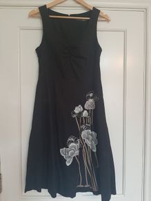 Black Floral Dress- Fever - Size 10