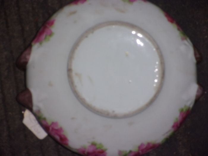 antique hand painted bowl signed