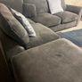 Grey corner sofa with matching footstool Image 5