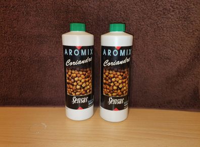 NEW - 2 x Sensas Aromix Coriander 500ml - Carp Tench Bream Feeder Method Pellet Dumbells Hybrid Roach