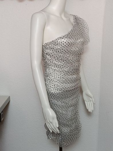 Missquided white/black dot mini dress