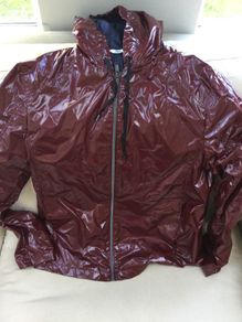Zara mens wine pvc rain jacket medium m slim fit dior adidas