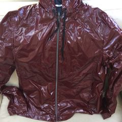 Zara mens wine pvc rain jacket medium m slim fit dior adidas