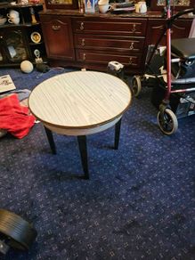 Vintage Mid Century Round Side Or Coffee Table