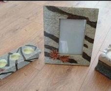 3 Piece Matching Set, 2 Candle Holders & 1 Picture Frame