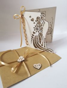 Wooden Wedding Card