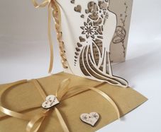 Wooden Wedding Card