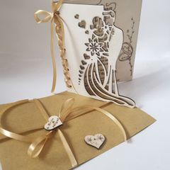 Wooden Wedding Card