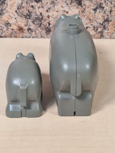 Vintage LEGO DUPLO Hippopotamus adult and baby big small