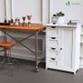 Bathroom Floor Storage Cabinet, Freestanding Storage Unit with Adjustable Shelf, 4 Drawers & Door, for Bedroom, Kitchen, Living Room, Entryway, White Image 4