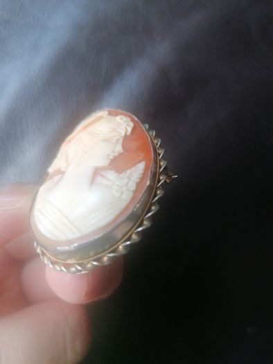 Vintage Large Silver Cameo Pendant&brooch