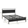 King Size Bed Frame with Wooden Headboard, Metal Bed Frame King size Bed Base/Mattress Foundation,Metal Slat Support Noise Free,Textured Black Image 7