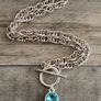 Antique Silver Plated T-bar Necklace Image 4